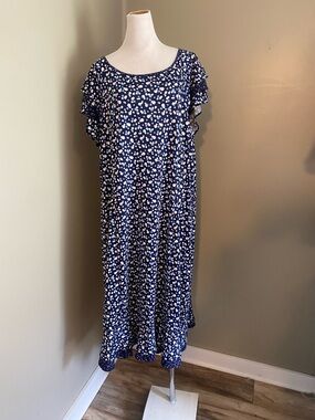 Perceptions Navy and White Polka Dot Dress 3X